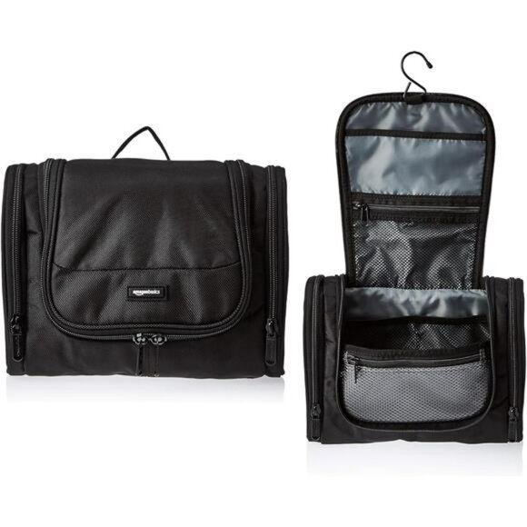 Hanging Travel Toiletry Bag Black Dopp Kit Organizer with Pockets for Men Women - Picture 1 of 7